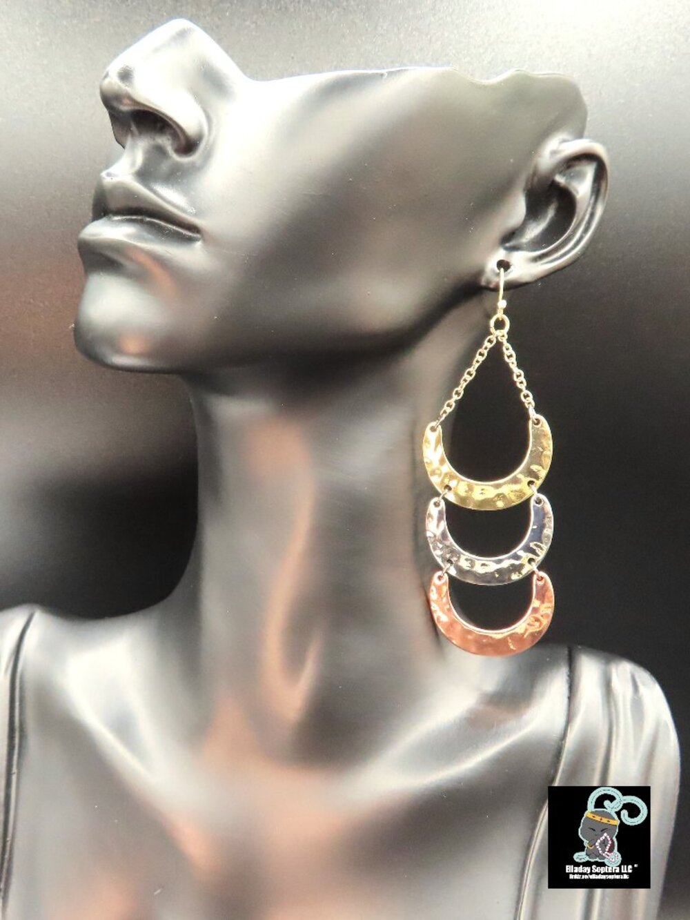 Multi Colored Metal Dangle Earrings